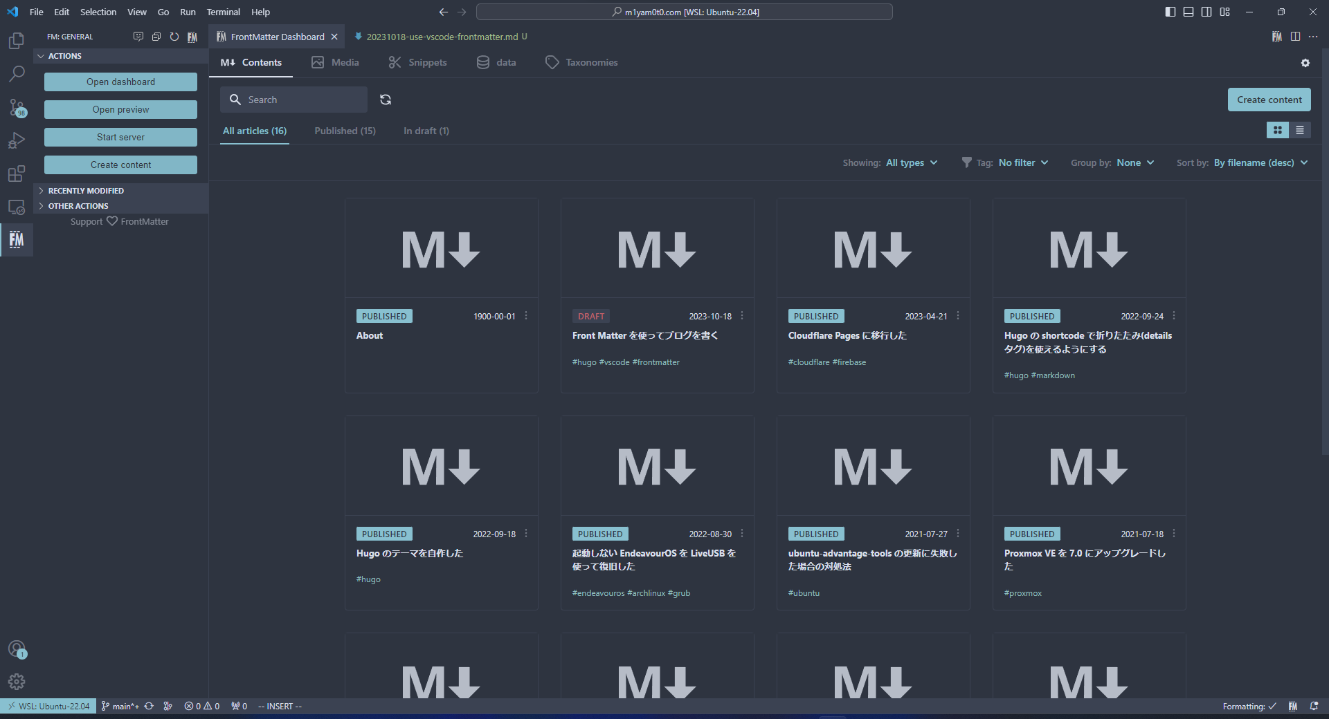 Contents Dashboard